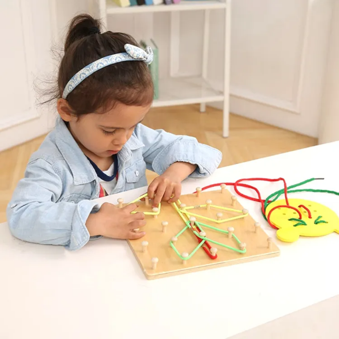 WOODEN GEO LACING BOARD