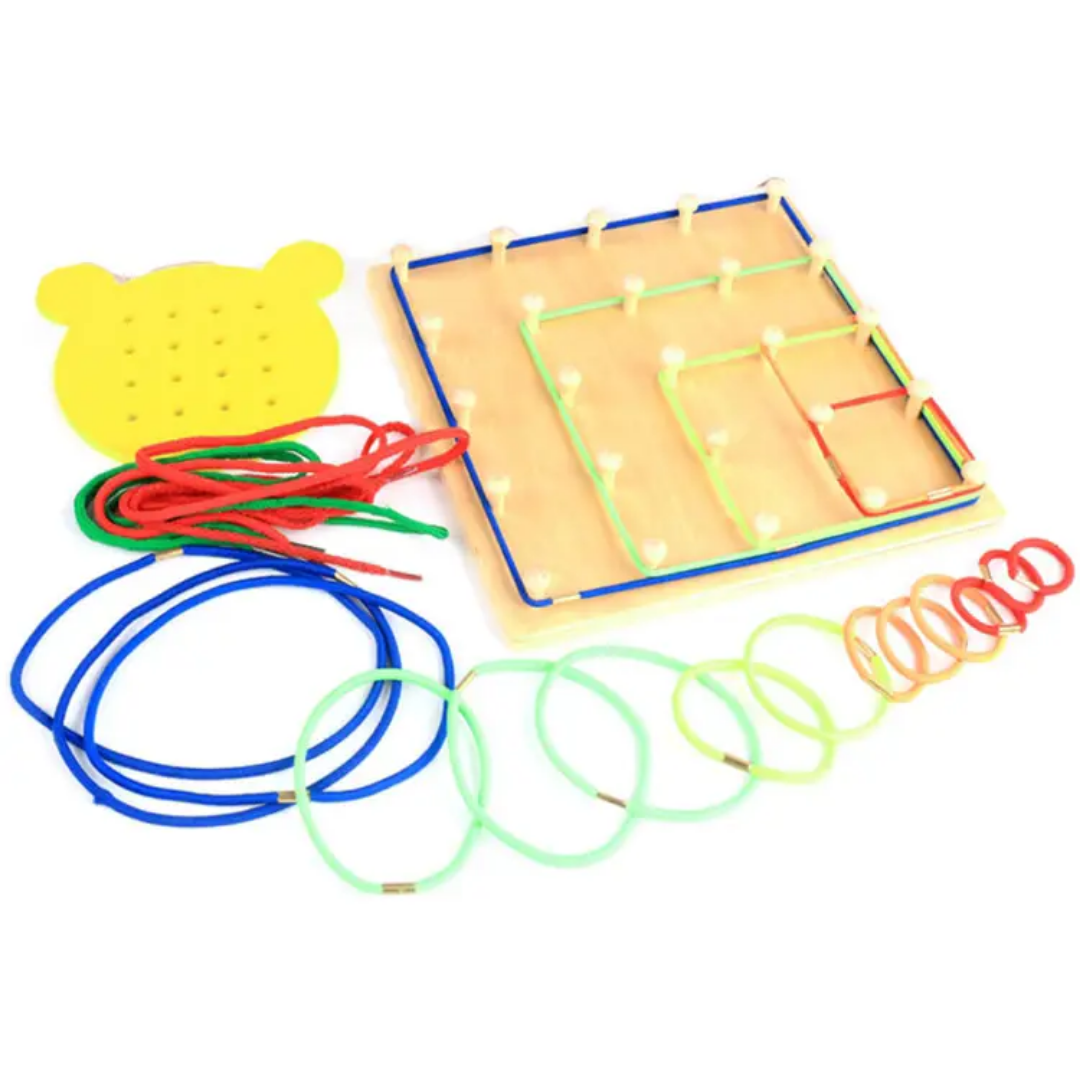WOODEN GEO LACING BOARD