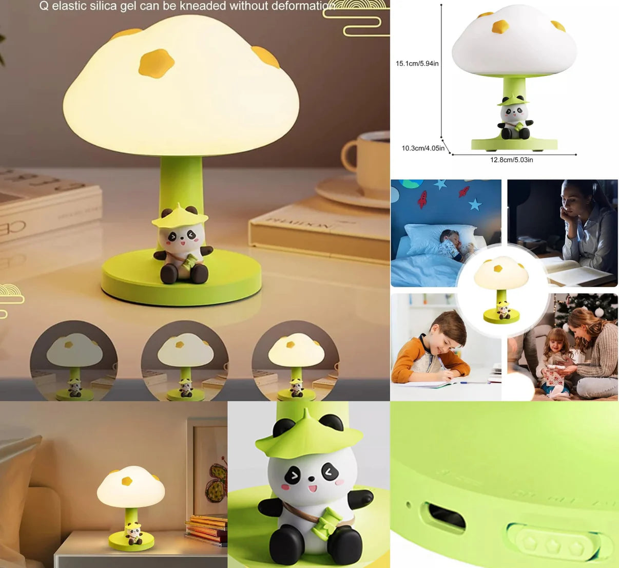 CUTE MUSHROOM PANDA LAMP