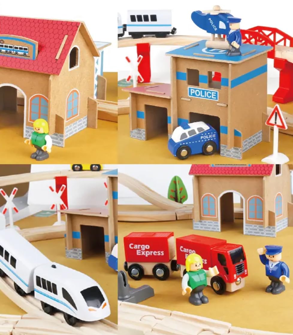 88pcs WOODEN TRAIN SET