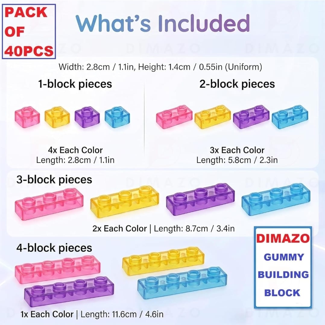 40pcs GUMMY BLOCKS