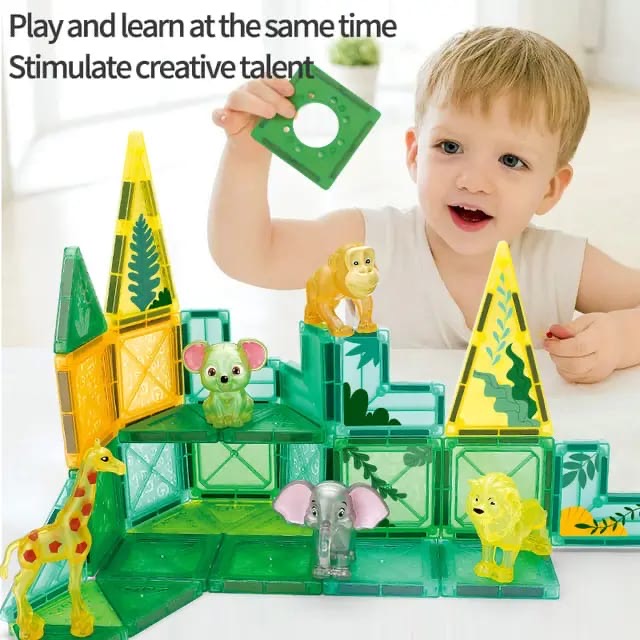 40 PCS JUNGLE MAGNETIC TILES