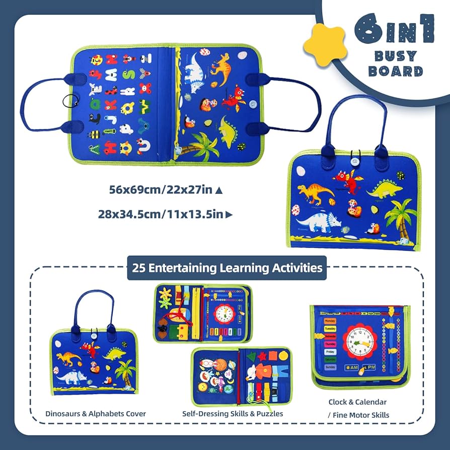 6 IN 1 DINO BUSY BOOK