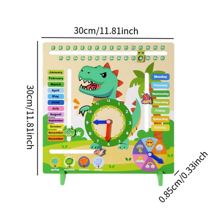 KIDS DINO CALENDAR CLOCK
