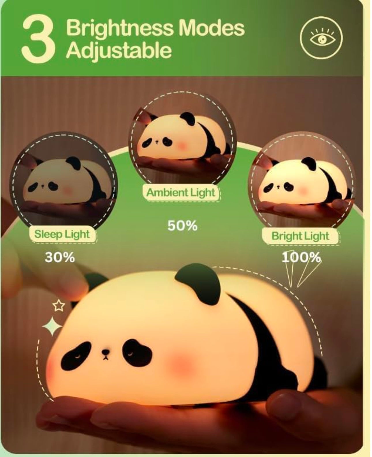 CUTE LAZY PANDA-SILICON LAMP
