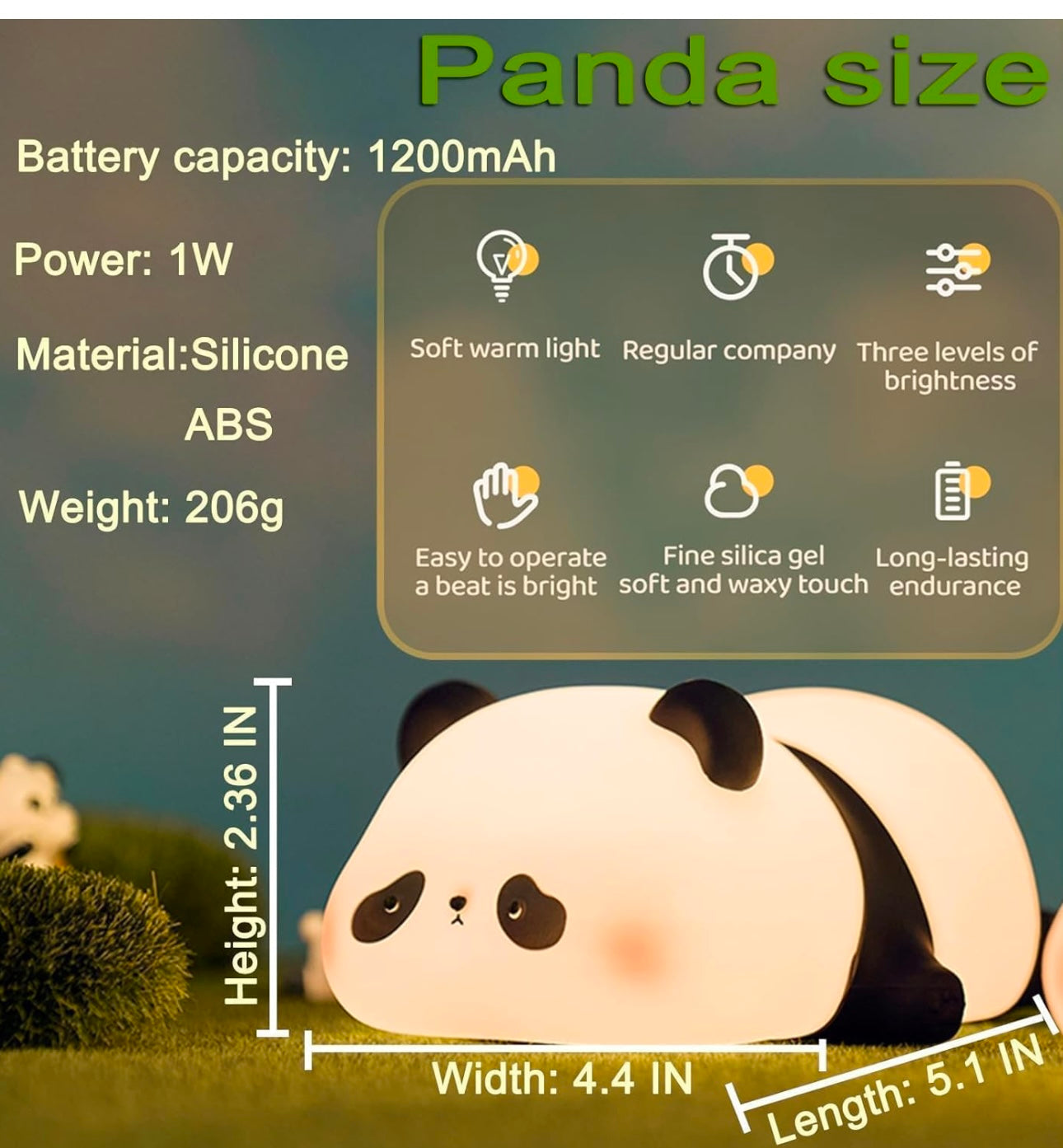 CUTE LAZY PANDA-SILICON LAMP