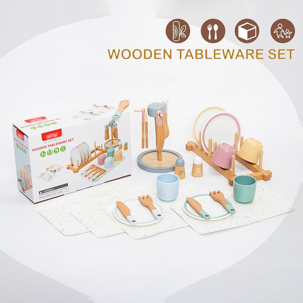 WOODEN TABLEWARE PLAY SET
