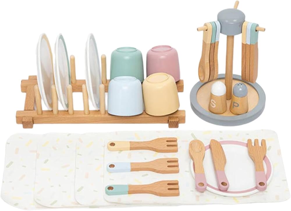 WOODEN TABLEWARE PLAY SET