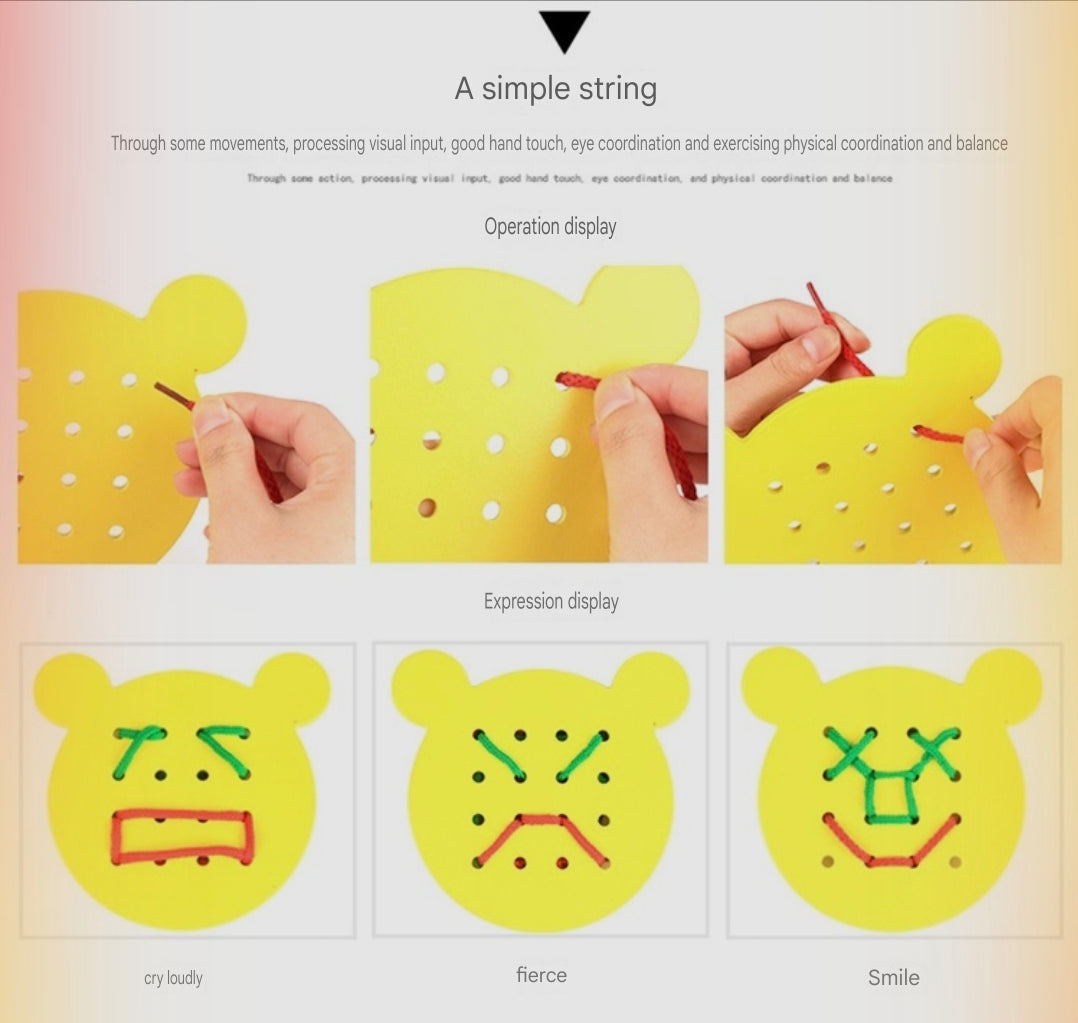 WOODEN GEO LACING BOARD
