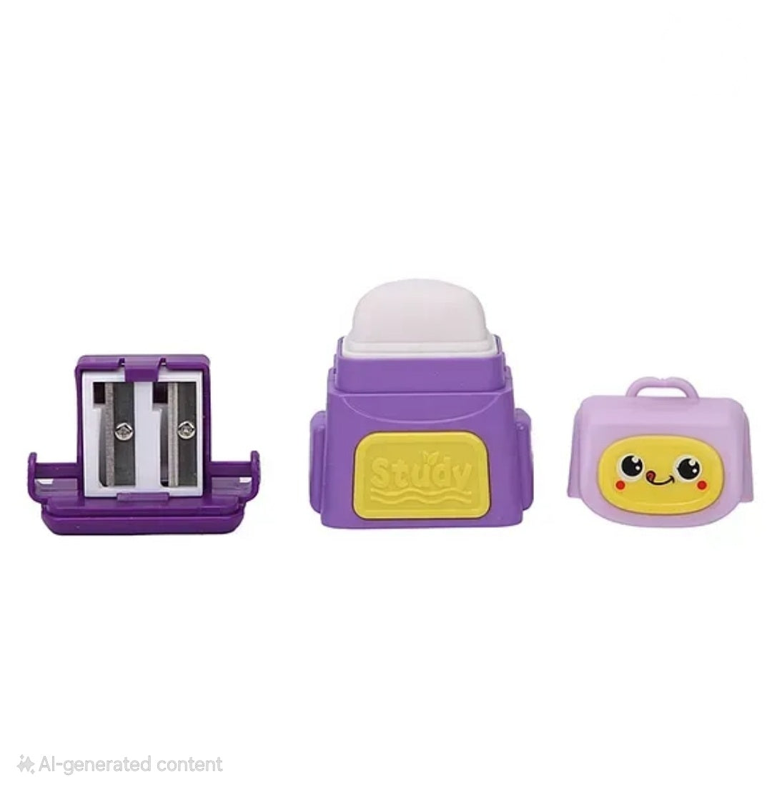 SCHOOL BAG ERASER WITH DUAL SHARPNER
