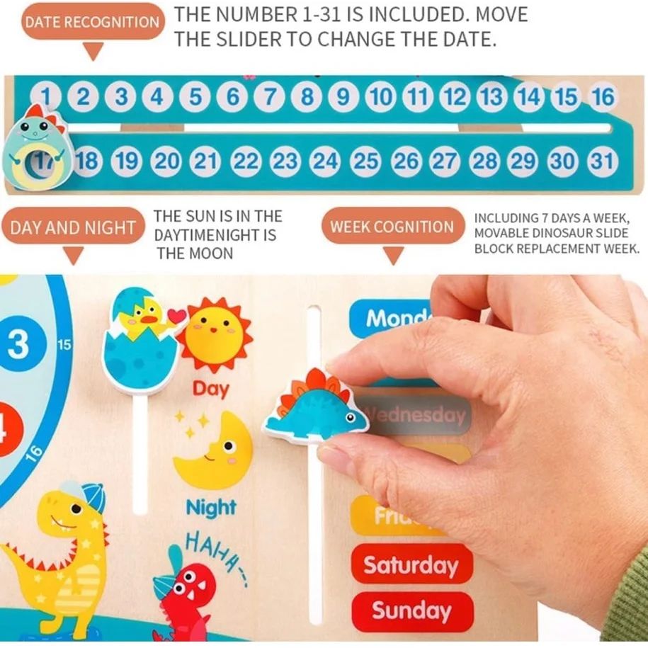 Dinosaur Calendar Clock