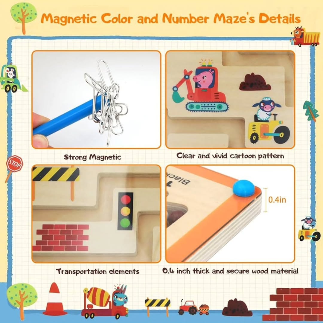 TRANSPORT COLOUR AND NUMBER MAZE