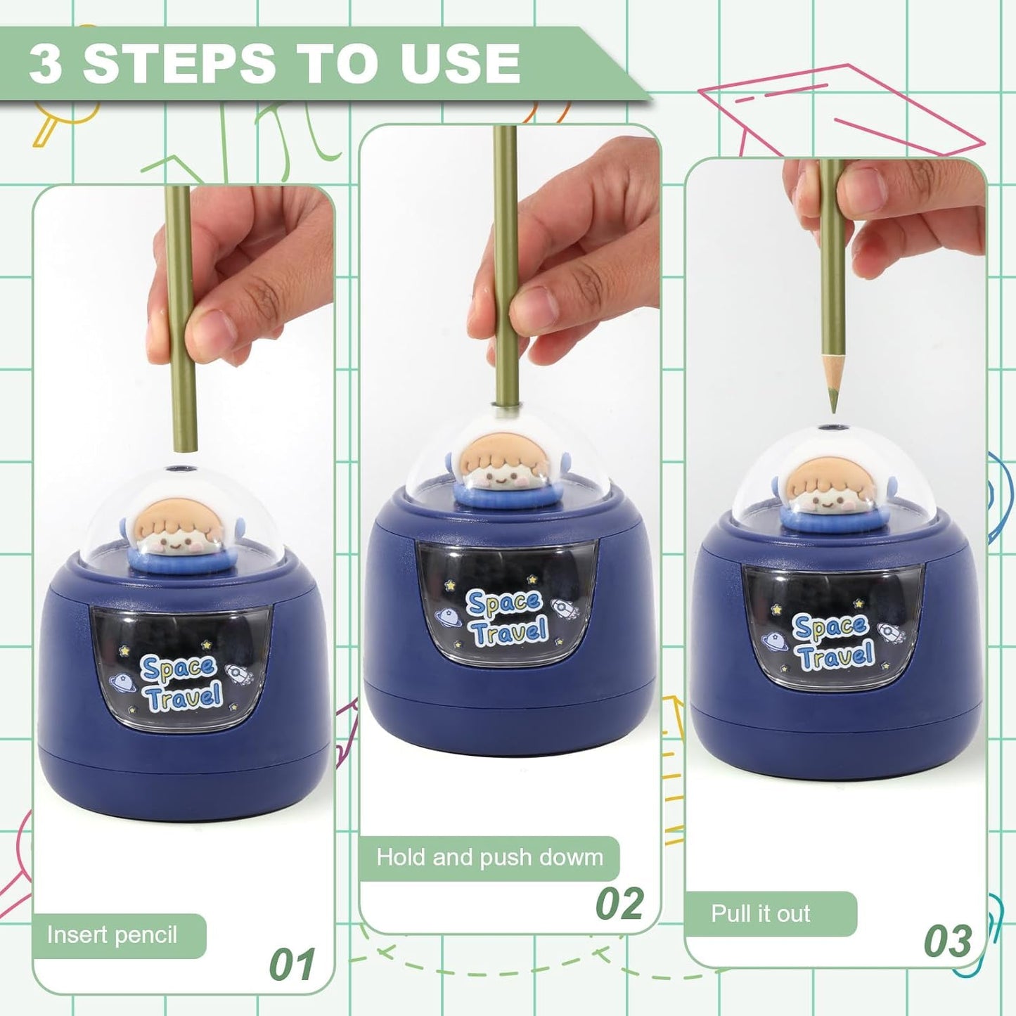 CUTE PANDA/SPACE BATTERY OPERATED SHARPNER