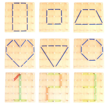 WOODEN GEO LACING BOARD