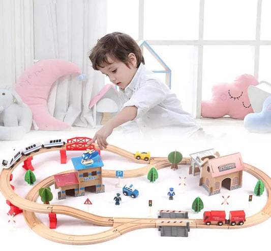 88pcs WOODEN TRAIN SET