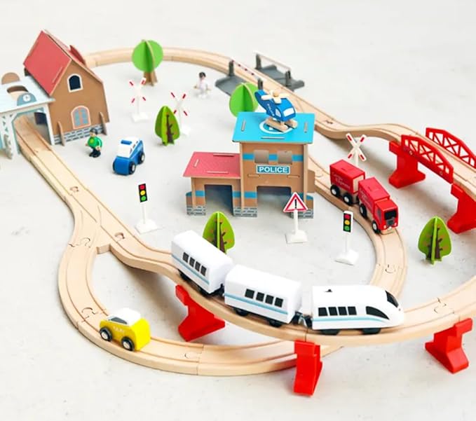 88pcs WOODEN TRAIN SET