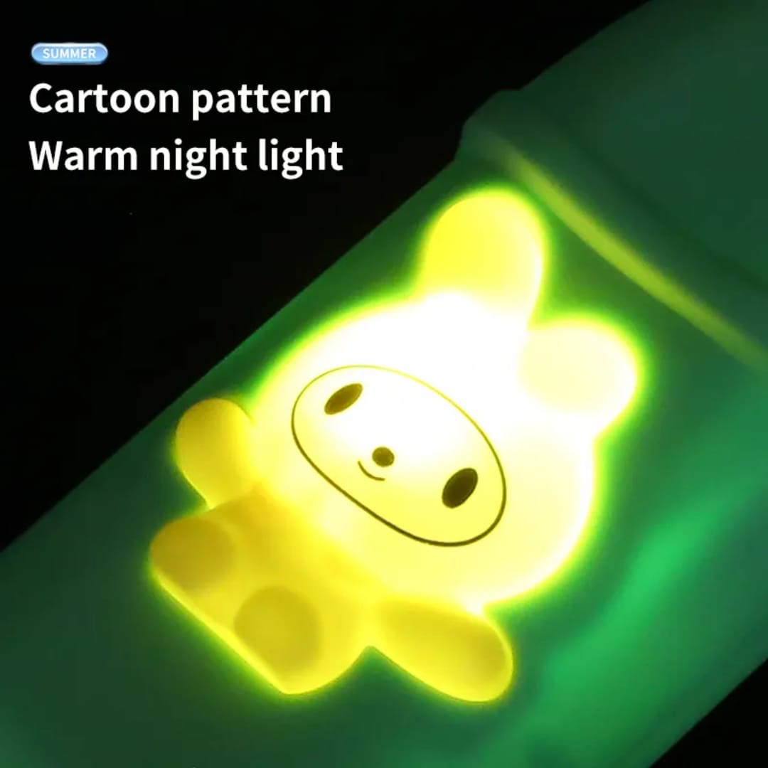 Portable USB Rechargeable Mini Night Light Air Cooling Fan Handheld Cartoon Design Two for Student Pocket Fan with Strong Power for Camping Travel Home Women and Men