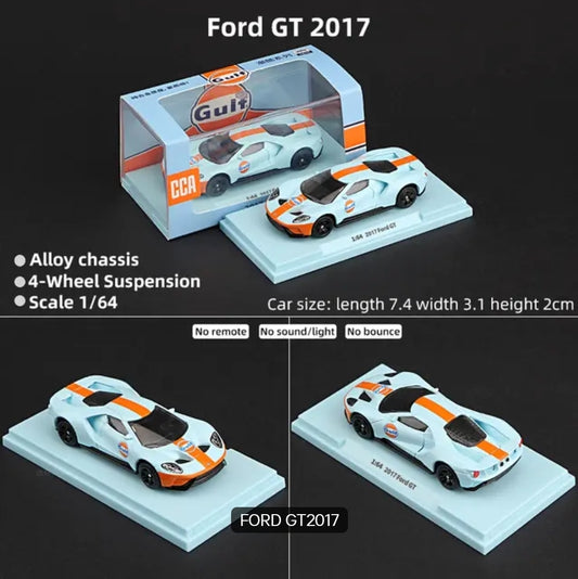 Model car of Ford GT 2017 with packaging on a black background