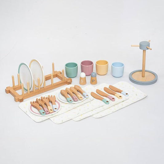 WOODEN TABLEWARE PLAY SET