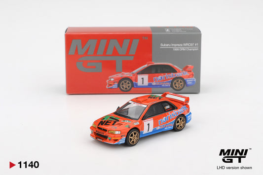 MINI GT 1140 Subaru Impreza WRC97 #1 1999 DRM Champion 1:64 Scale