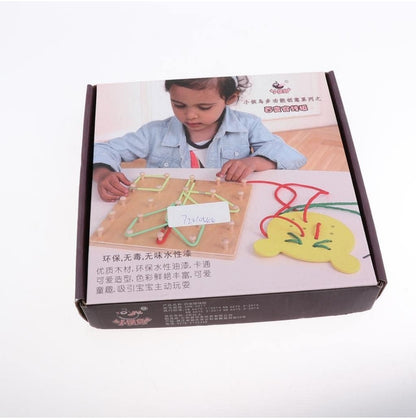 WOODEN GEO LACING BOARD