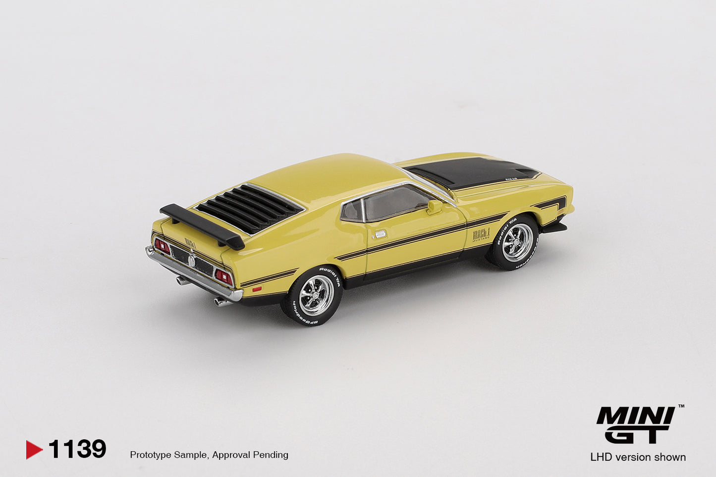 MINI GT #1139 Ford Mustang Mach 1 Grabber Yellow 1:64 Scale