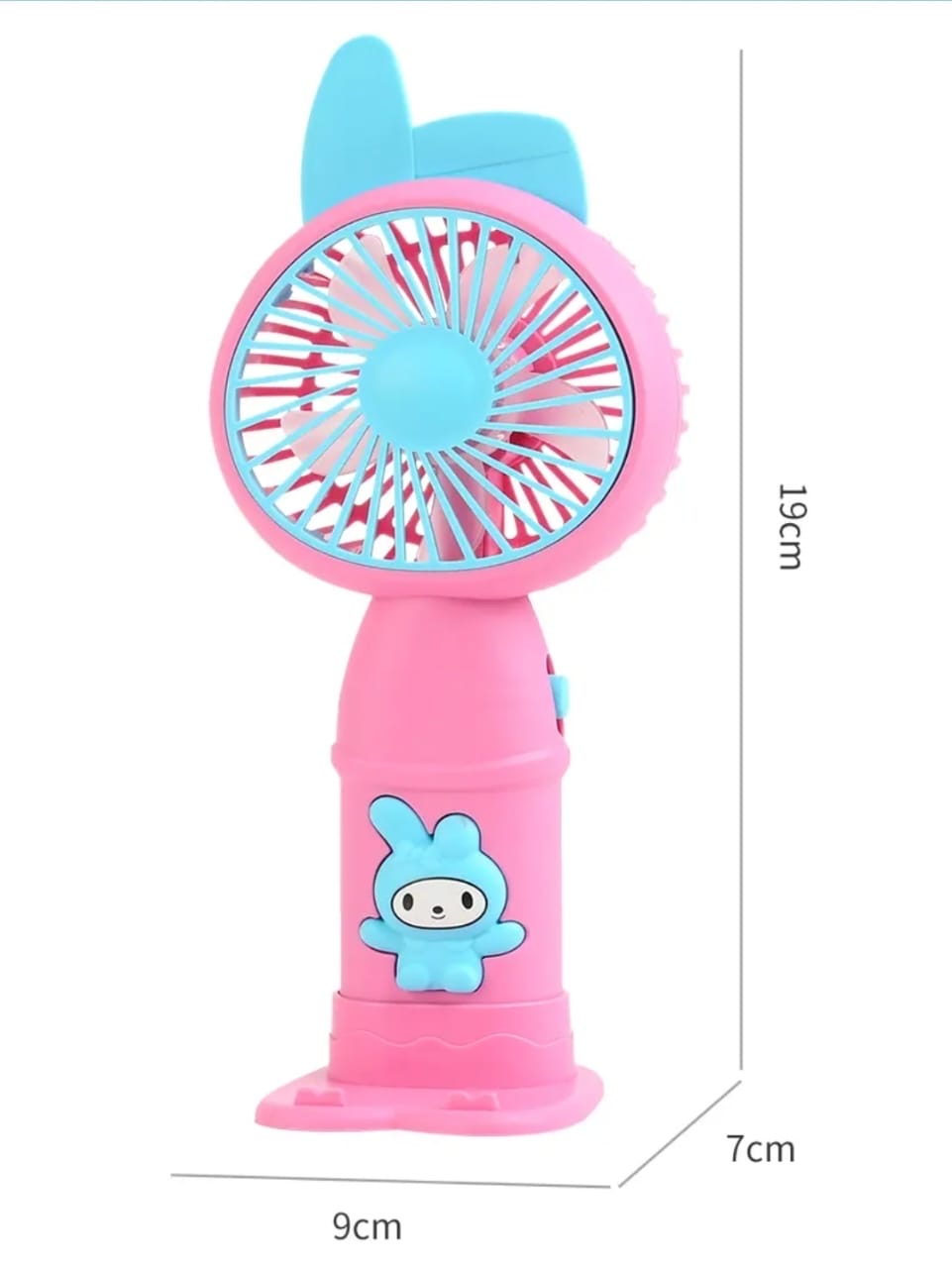 Portable USB Rechargeable Mini Night Light Air Cooling Fan Handheld Cartoon Design Two for Student Pocket Fan with Strong Power for Camping Travel Home Women and Men